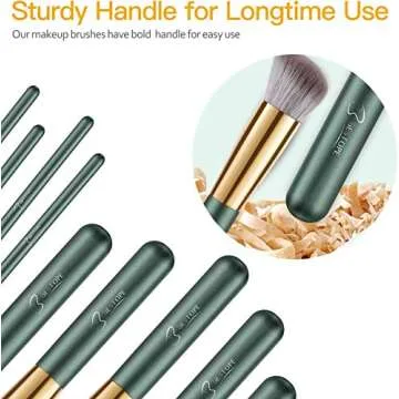 BESTOPE PRO Makeup Brush Set 16 Pcs Premium Synthetic Foundation Powder Concealers Eye shadows Blush Makeup Brushes - Green
