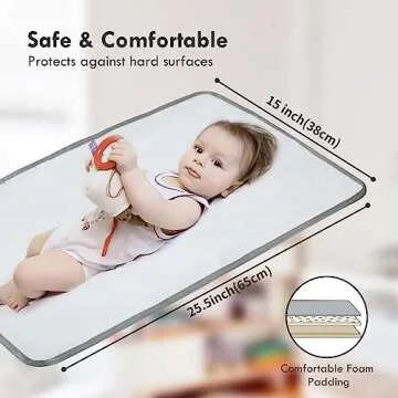 Portable Diaper Changing Pad for Baby - Waterproof Compact Changing Mat with Wrist Strap - Wipeable Travel Changing Pad for Diaper Bag - Gifts for Baby Shower by PHOEBUS BABY(Doodle Clouds)