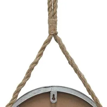 Beautiful Stonebriar Rustic Round Metal Mirror with Rope Hanging