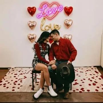 Love Heart neon Sign, Neon Love Sign Dimmable LED Neon Lights USB Powered for Girls Girlfriend Women Wedding Valentine's Day Bridal Shower Birthday Christmas Party Decoration（Pink & Red）