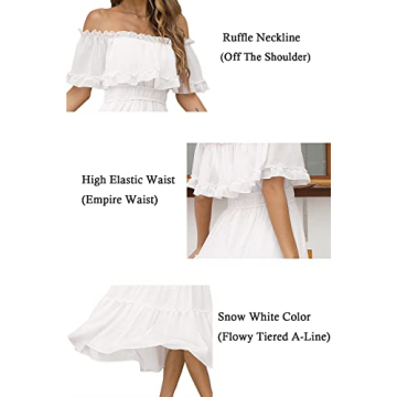 Elegant Off Shoulder Ruffle Midi Dress for Women