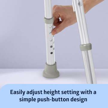 Medline Tub Transfer Bench and Shower Chair with Microban Antimicrobial Protection, Adjustable Showe...