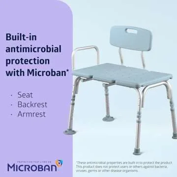 Adjustable Medline Bath Chair with Microban Protection
