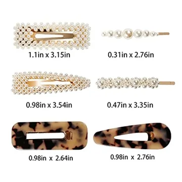 Syeenify Fashion Hair Clips Set, 20 PCS Pearls Hair Clips Acrylic Resin Hair Barrettes, Hollow Geometric Hair Clip Hairpins for Women Girls and Ladies Headwear Styling Tools