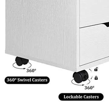 Panana 5/7 Drawer Chest, Wooden Tall Dresser Storage Dresser Cabinet with Wheels, Office Organization and Storage, Bedroom Furniture (White, 7 Drawer)