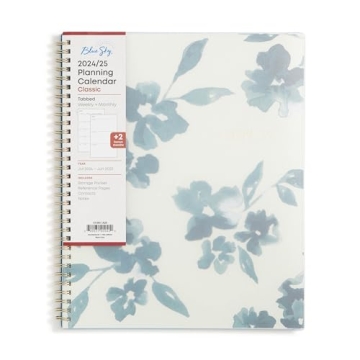 Blue Sky 2024-2025 Academic Planner: Frosted Cover, Wirebound, Bakah Blue