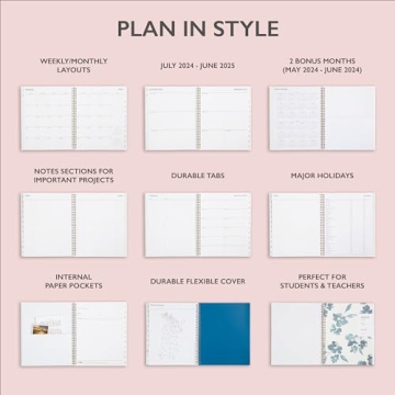 Blue Sky 2024-2025 Academic Planner Wirebound Frosted Cover