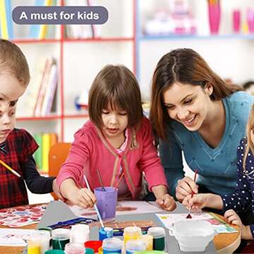 AWOKE Silicone Painting Mat - 20"X16" Silicone Art Mat with 1 Water Cup for Kids - Silcone Craft Mat has12 Color Dividers - 2 Paint Dividers (Grey)