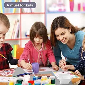 AWOKE Silicone Painting Mat - 20"X16" Silicone Art Mat with 1 Water Cup for Kids - Silcone Craft Mat has12 Color Dividers - 2 Paint Dividers (Grey)