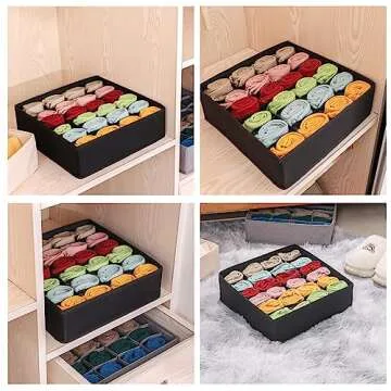 Cawek 24 Cell Fabric Organizer for Socks and Underwear