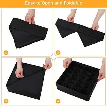 Cawek 24 Cell Fabric Organizer for Socks and Underwear