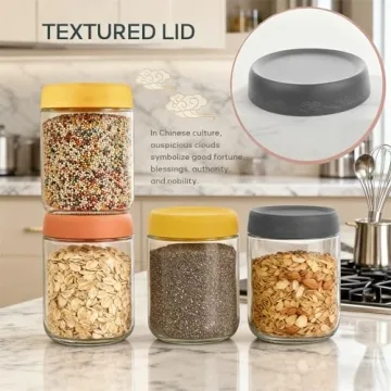 DicraoLea 16oz Glass Overnight Oats Jars 4Pack