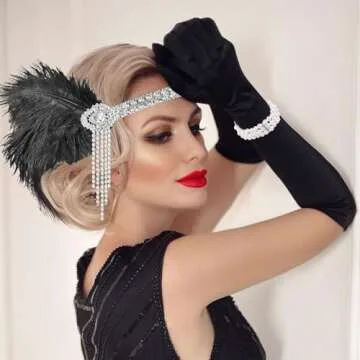 PLULON 8 Pieces 1920s Flapper Gatsby Accessories Set