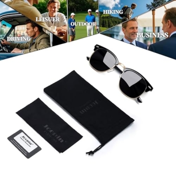 Joopin Semi Rimless Sunglasses - Polarized UV400 Shades