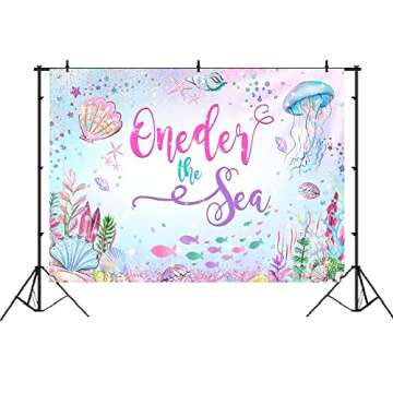Lofaris Under The Sea First Birthday Backdrop Oneder The Sea Happy Birthday Background Ocean Theme G...