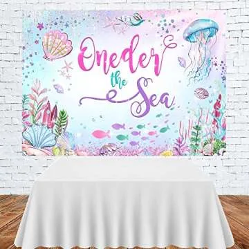 Lofaris Under The Sea First Birthday Backdrop Oneder The Sea Happy Birthday Background Ocean Theme Girls 1st Birthday Party Supplies Photo Booth Props 7x5ft