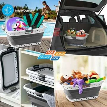 Pop Up Collapsible Laundry Basket - Sturdy & Space-Saving