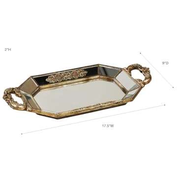 Brya Mirrored Vanity Tray Venetian Gold One Size