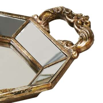 Brya Mirrored Vanity Tray Venetian Gold One Size