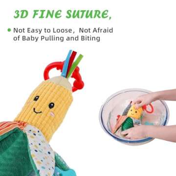 Jollybaby Baby Rattles Hanging Toys for Car Seat Crib Stroller Gym, Montessori Sensory Plush Vegetable Toys for Baby 0-3-6-12 Months with Ring Bell Crinkle and Teether, Newborn