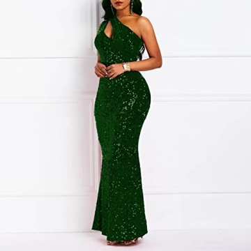 Cololura Sequin One Shoulder Mermaid Dress for Evenings