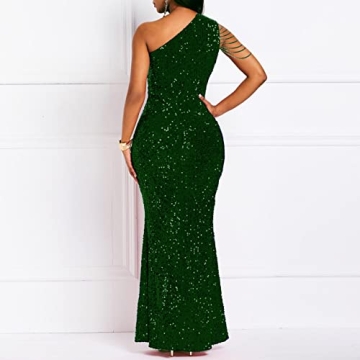 Cololura Sequin One Shoulder Mermaid Dress for Evenings