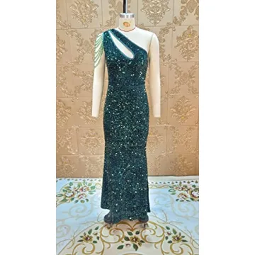 Cololura Sequin One Shoulder Mermaid Dress for Evenings
