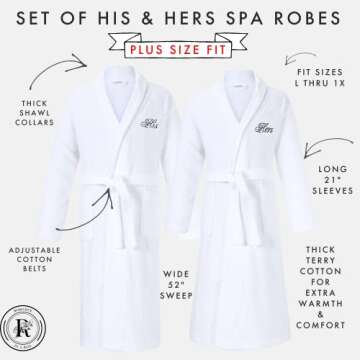 Romance Helpers His and Hers Robes Set | Cozy Cotton Robes for Couples