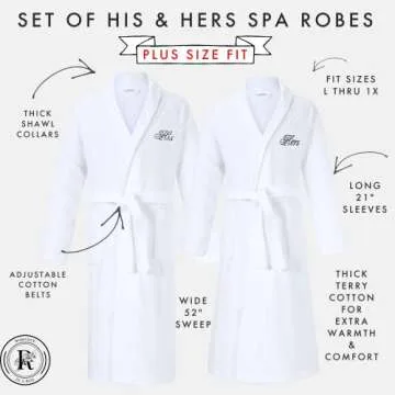 Romance Helpers His and Hers Robes Set | Cozy Cotton Robes for Couples