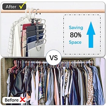 Space Saving Magic Pants Hangers - 2 Pack For Closet
