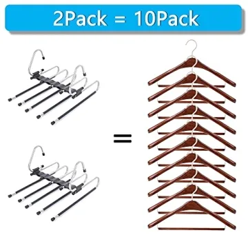 Space Saving Magic Pants Hangers - 2 Pack For Closet