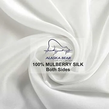 ALASKA BEAR Silk Pillowcase for Hair and Skin, Grade 6A 100% Mulberry Silk Pillow Cases King Size for Bliss Sleep with Random Color Scrunchy Set Better Than Poly Satin, 1pc, Natural Ivory White