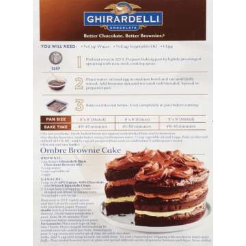 Ghirardelli Dark Chocolate Premium Brownie Mix, Includes Chocolate Chips, 20 oz Box