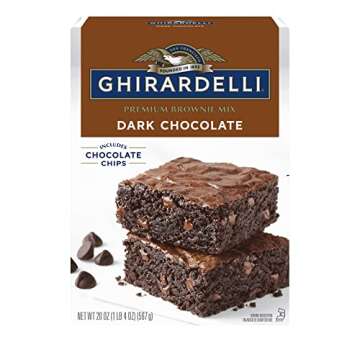 Ghirardelli Dark Chocolate Premium Brownie Mix, Includes Chocolate Chips, 20 oz Box