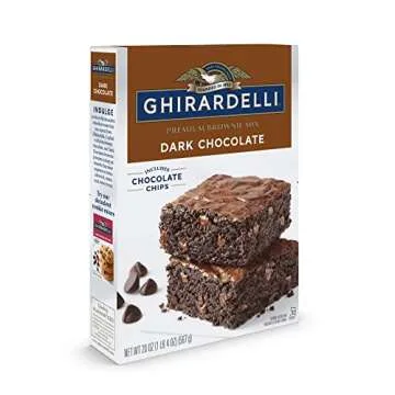 Ghirardelli Dark Chocolate Premium Brownie Mix, Includes Chocolate Chips, 20 oz Box