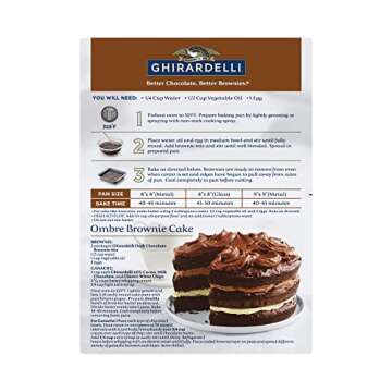 Ghirardelli Dark Chocolate Premium Brownie Mix, Includes Chocolate Chips, 20 oz Box
