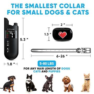 Mini Training Collar for Small Dogs 5-15lbs - Rechargeable Pet Obedience Trainer with Remote Control...