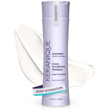 Keranique Deep Hydration Scalp Stimulating Shampoo for Thinning Hair, 8 Fl Oz