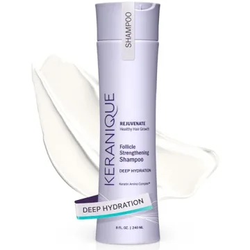 Keranique Deep Hydration Scalp Stimulating Shampoo for Thinning Hair, 8 Fl Oz