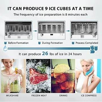 VIVOHOME Ice Cube Maker - Portable & Self-Cleaning