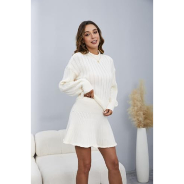 Stylish MakeMeChic Women's Sweater Skirt Set for Everyday Elegance