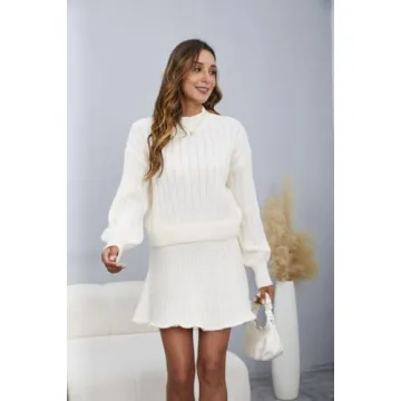 Stylish MakeMeChic Women's Sweater Skirt Set for Everyday Elegance