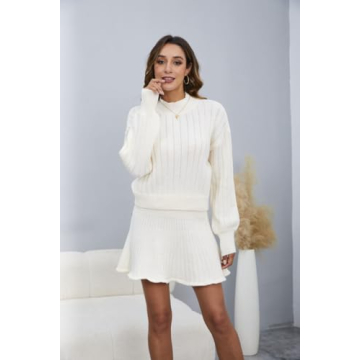 Stylish MakeMeChic Women's Sweater Skirt Set for Everyday Elegance
