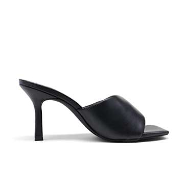DREAM PAIRS Women’s High Stilettos Heels Mules Open Square Toe Slip On Comfort Sexy Dress Pumps Sandals Evening Party Prom Dance Shoes Black Size 10 SDHS2211W