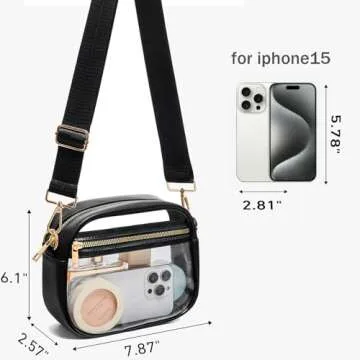Fibrdoo Clear Crossbody Purse for Concerts and Events