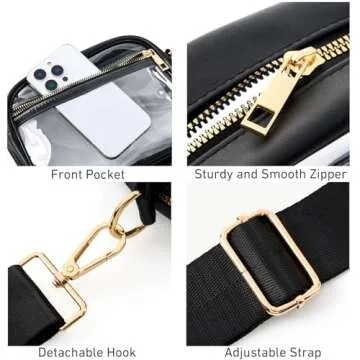 Fibrdoo Clear Crossbody Purse for Concerts and Events