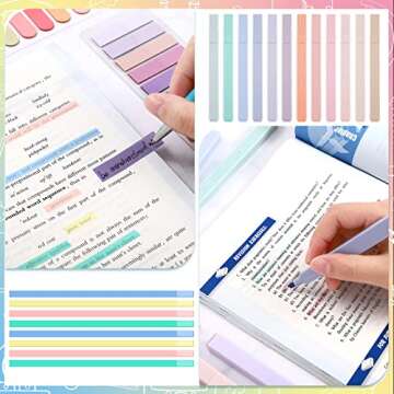 1160 Sheets Pastel Transparent Sticky Notes, 3 x 3 inch Clear Sticky Note Waterproof See Through Mem...