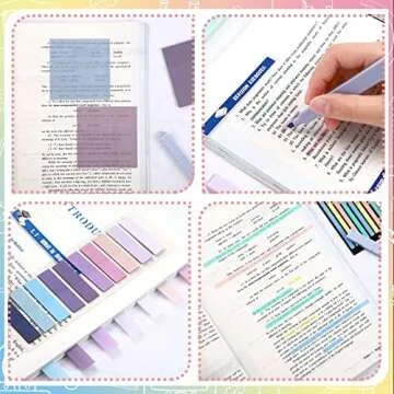 1160 Sheets Pastel Transparent Sticky Notes, 3 x 3 inch Clear Sticky Note Waterproof See Through Memo Pad, Translucent Writable Index Tabs for Annotating Books, Study Stationary Supplies