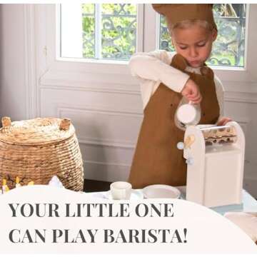 Toy Coffee Maker for Kids - Wooden Coffee Maker Toy for Imaginative Play - Kids Coffee Maker Playset for Skill Development - Boosts Imagination with Play Coffee Maker Set for Kids
