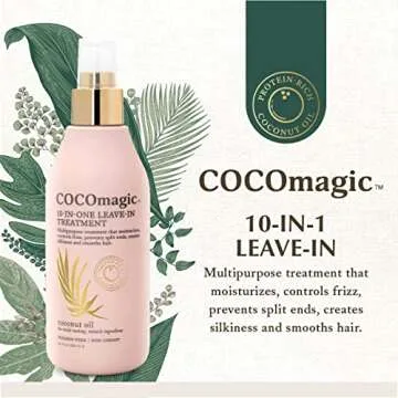 Cocomagic 10-in-1 Leave-in Hair Treatment with Coconut Oil | Hydrate, Detangle, Prevent Frizz | Smooths, Creates Silkiness | Gentle for All Hair Types | Paraben Free, Cruelty Free, Made in USA (8 oz)